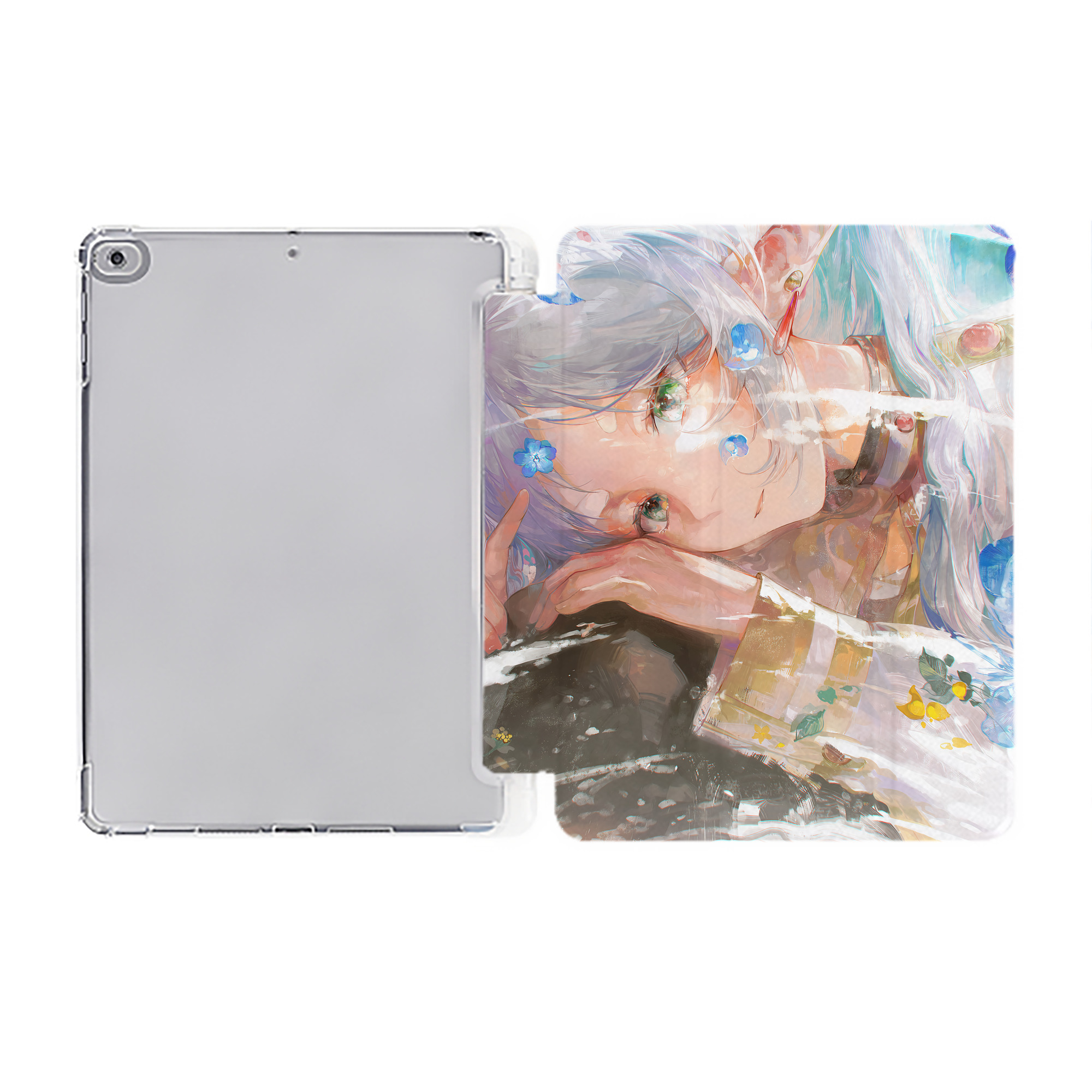 （画像用） 葬送のフリーレン Frieren IPad ケース ペン収納付き 三つ折りスタンド PUレザー×シリコン 対応機種9.5/10.5/10.9インチ